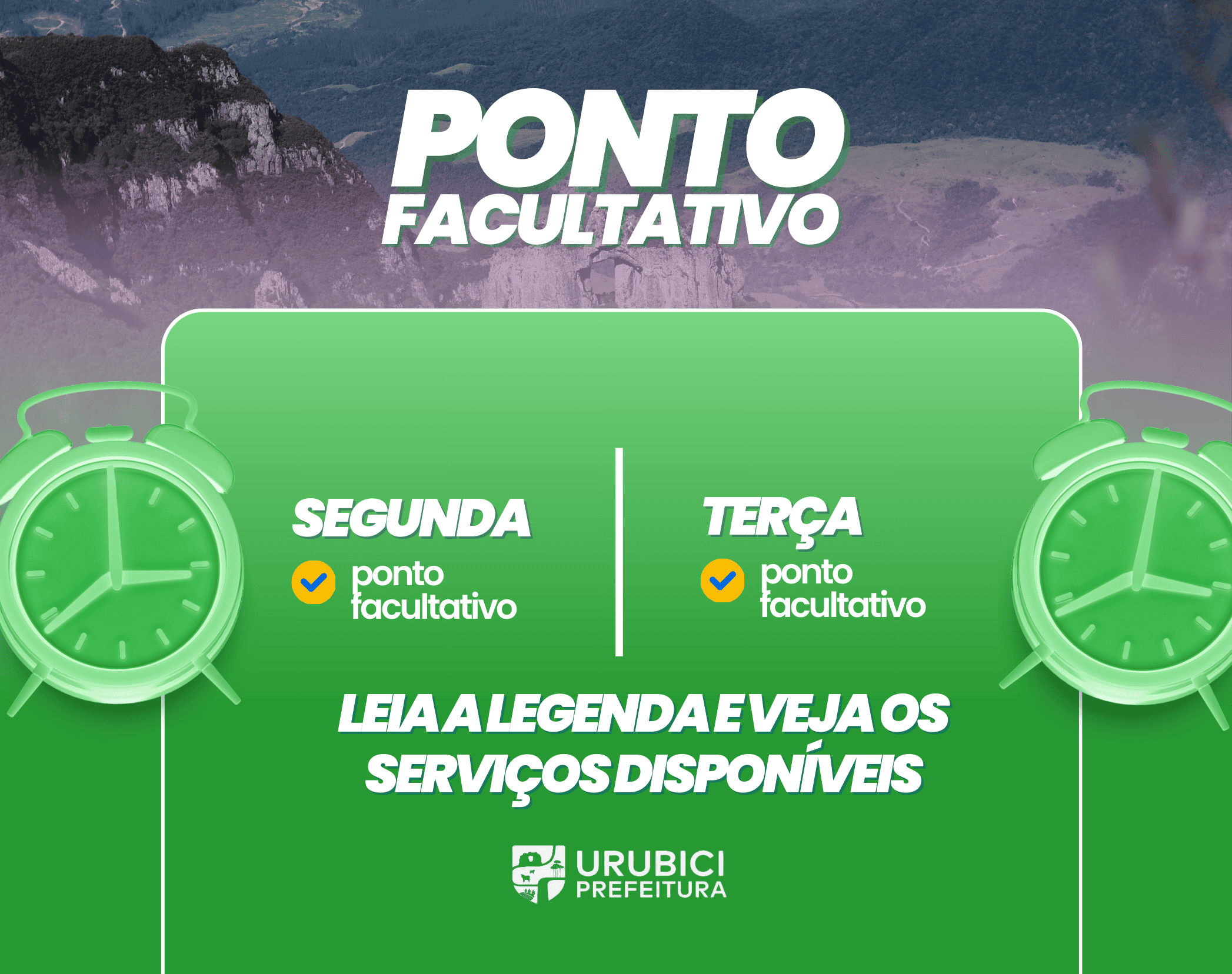 Prefeitura decreta ponto facultativo